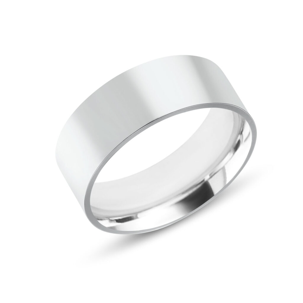 Anello In Carburo Di Tungsteno Bianco Con Linee Diagonali | Fascia Unisex 6mm O 8mm MJ Metals - Foto 4