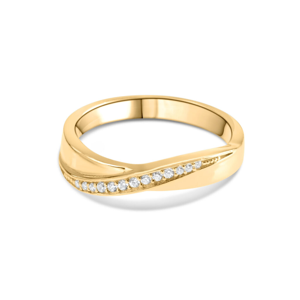 Gold Plated Crossing Ring - Anellissimo