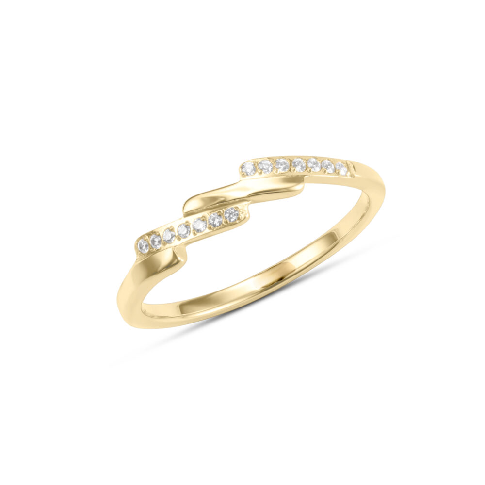 Anello Flow gold in acciaio 304L AC083