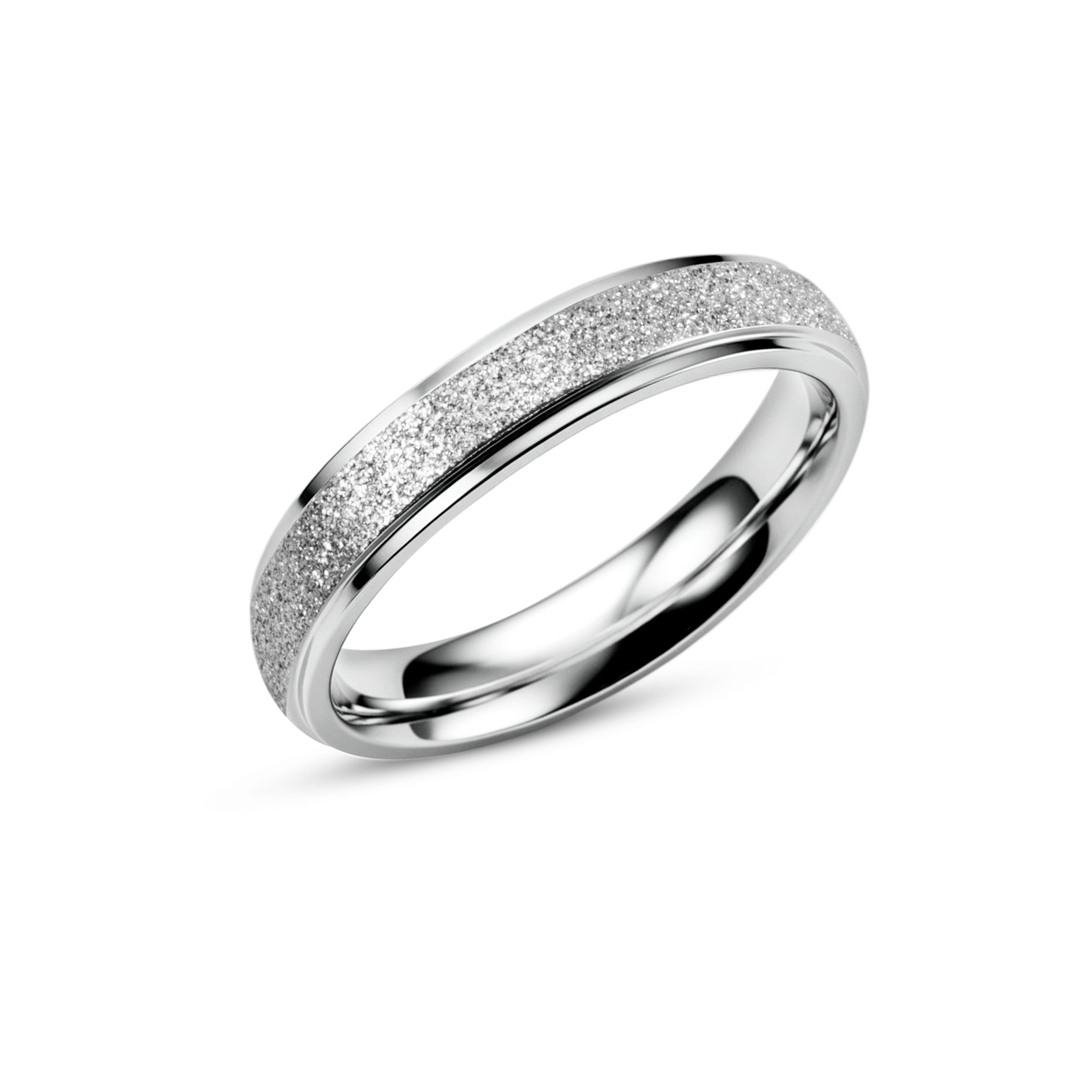 Anello Fedina Glitter in acciaio 304L AC090