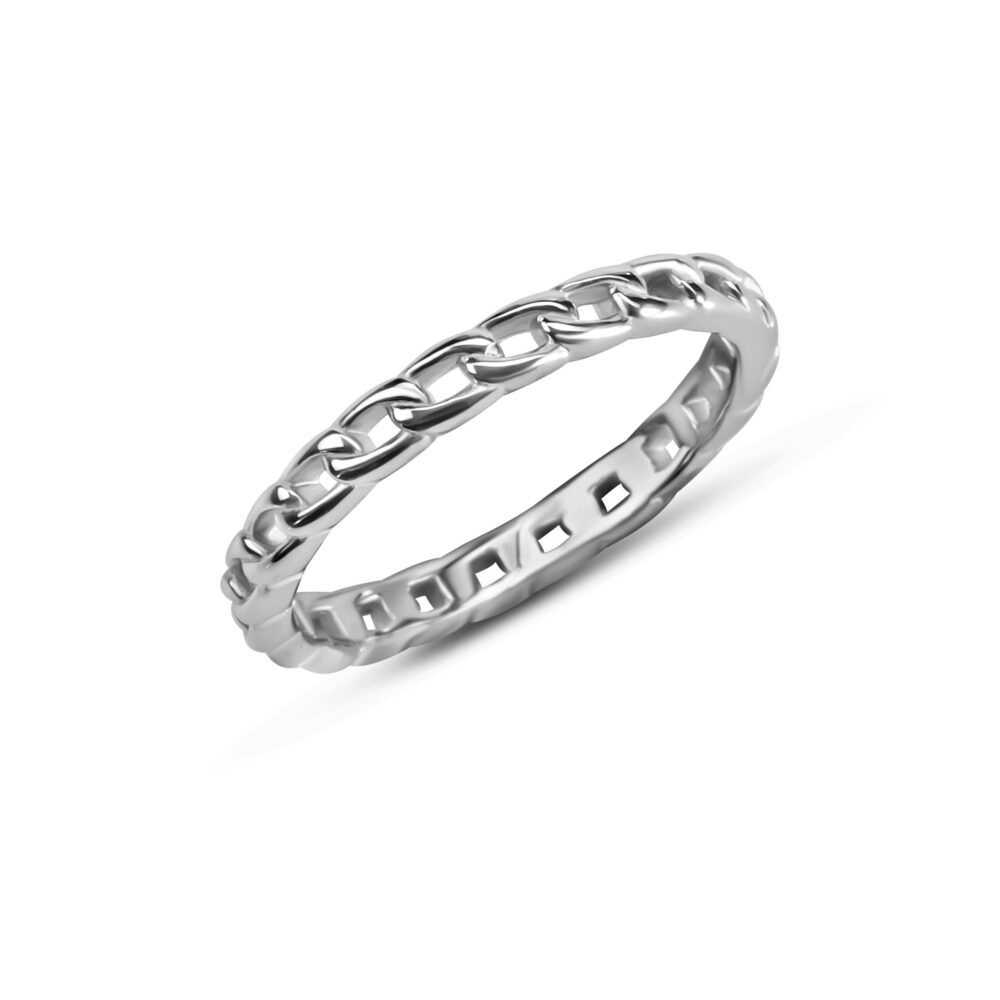 Anello Fedina Catena Piccola in acciaio 304L AC096